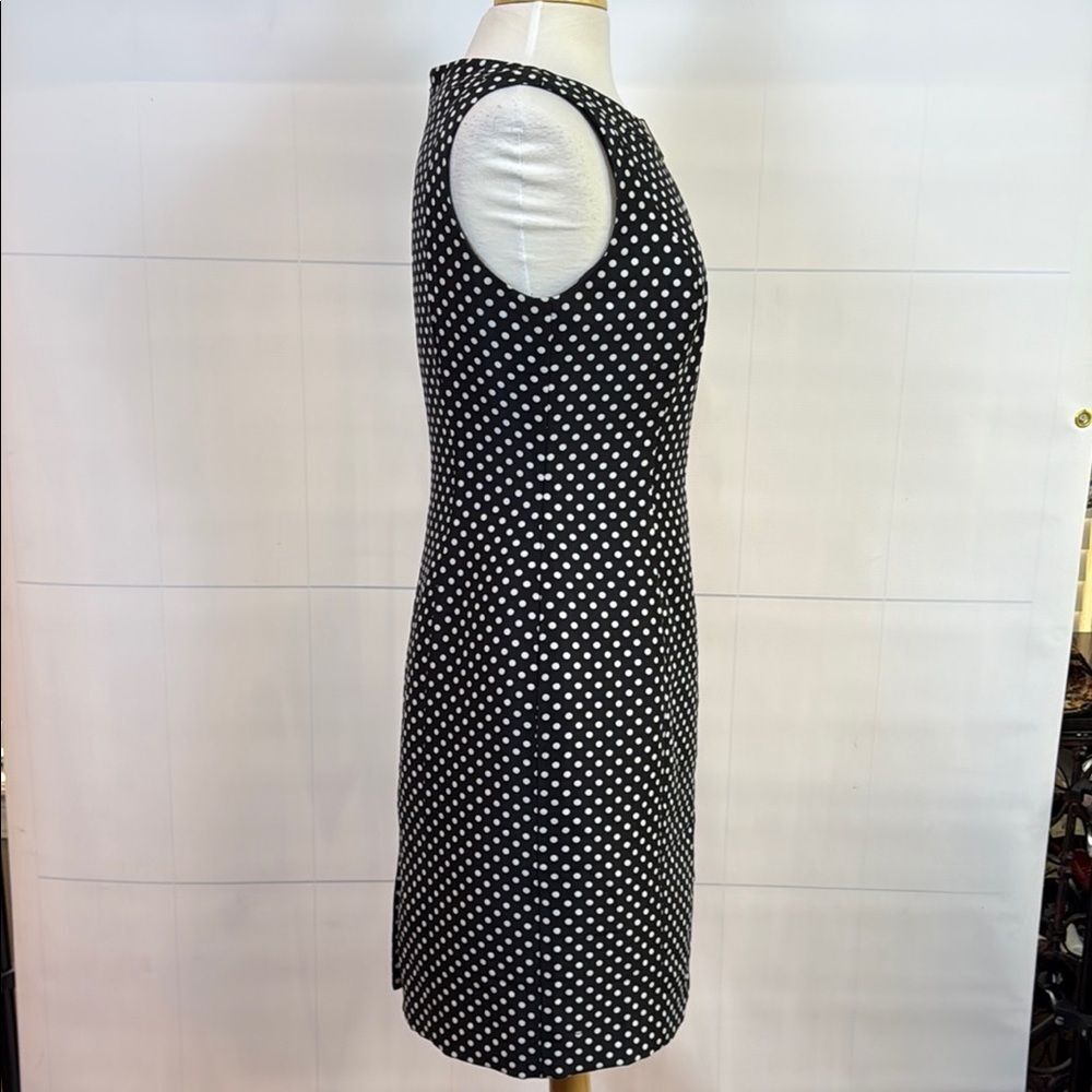 Tahari ASL Black and White Polka Dot Sleeveless Sheath Dress, Size 6 - Picture 3 of 7